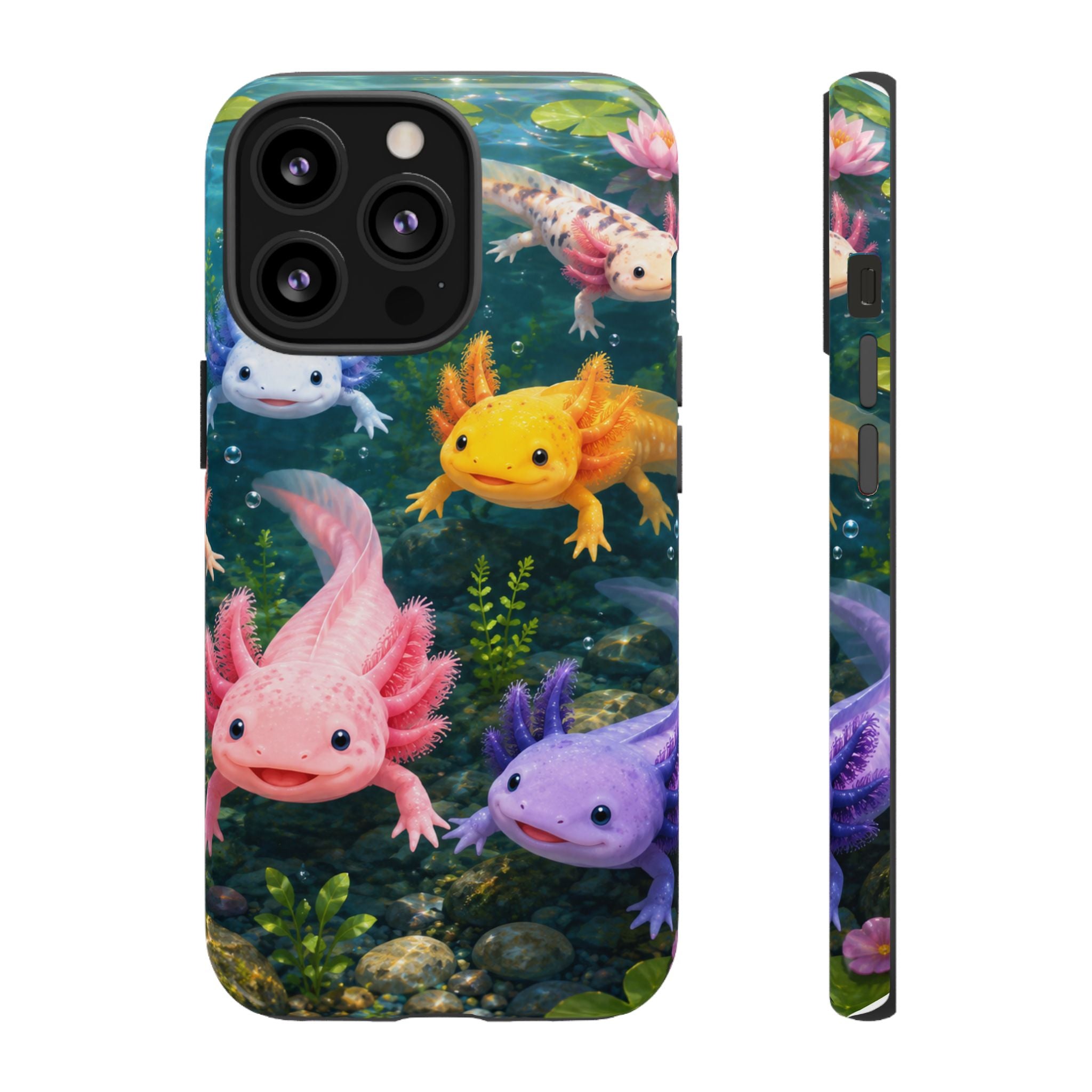 Tough Axolotl Phone Case — Cute Colorful Axolotl Waterproof Protective Phone Cover