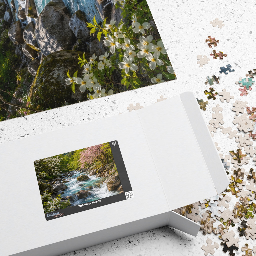 Mountain Spring River Puzzle — Scenic Nature Jigsaw (110/252/520/1014 pcs)