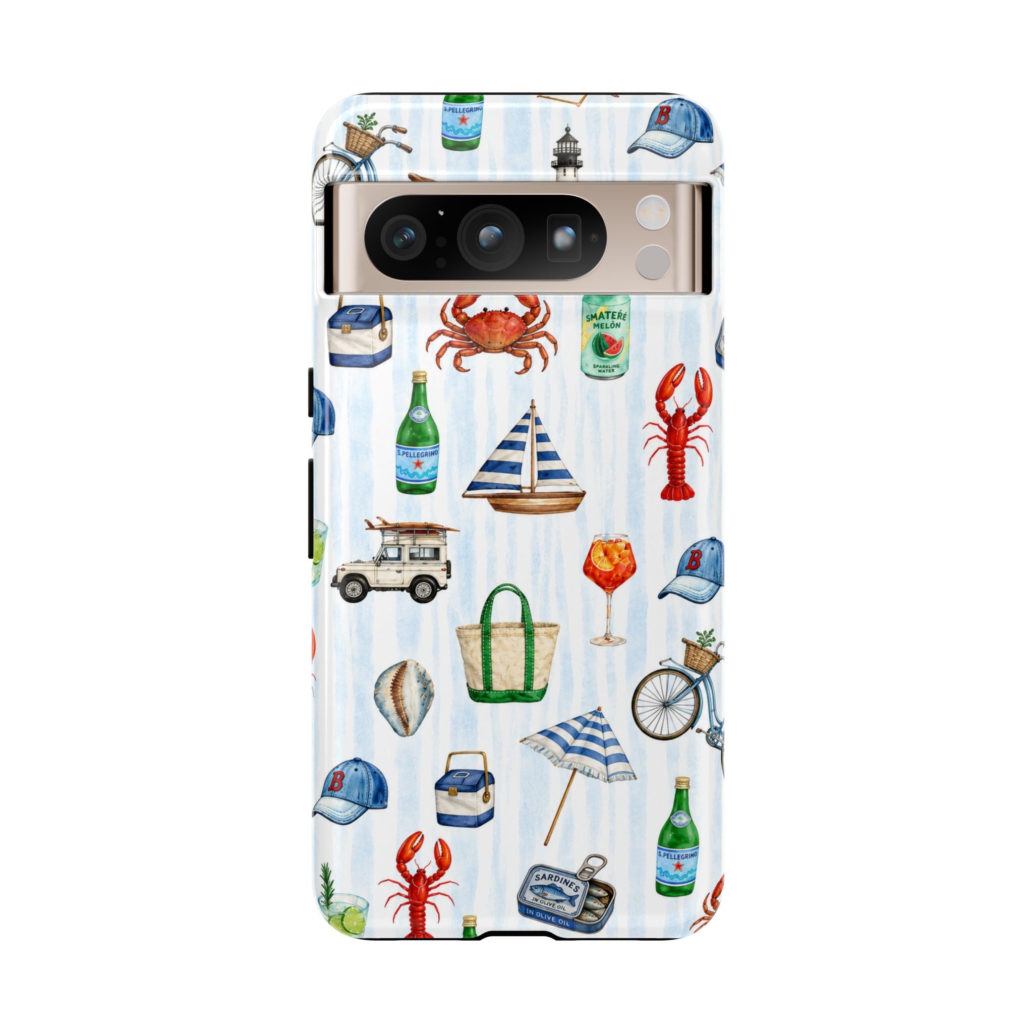 Nautical Summer Phone Case — Coastal Crab & Lobster Pattern