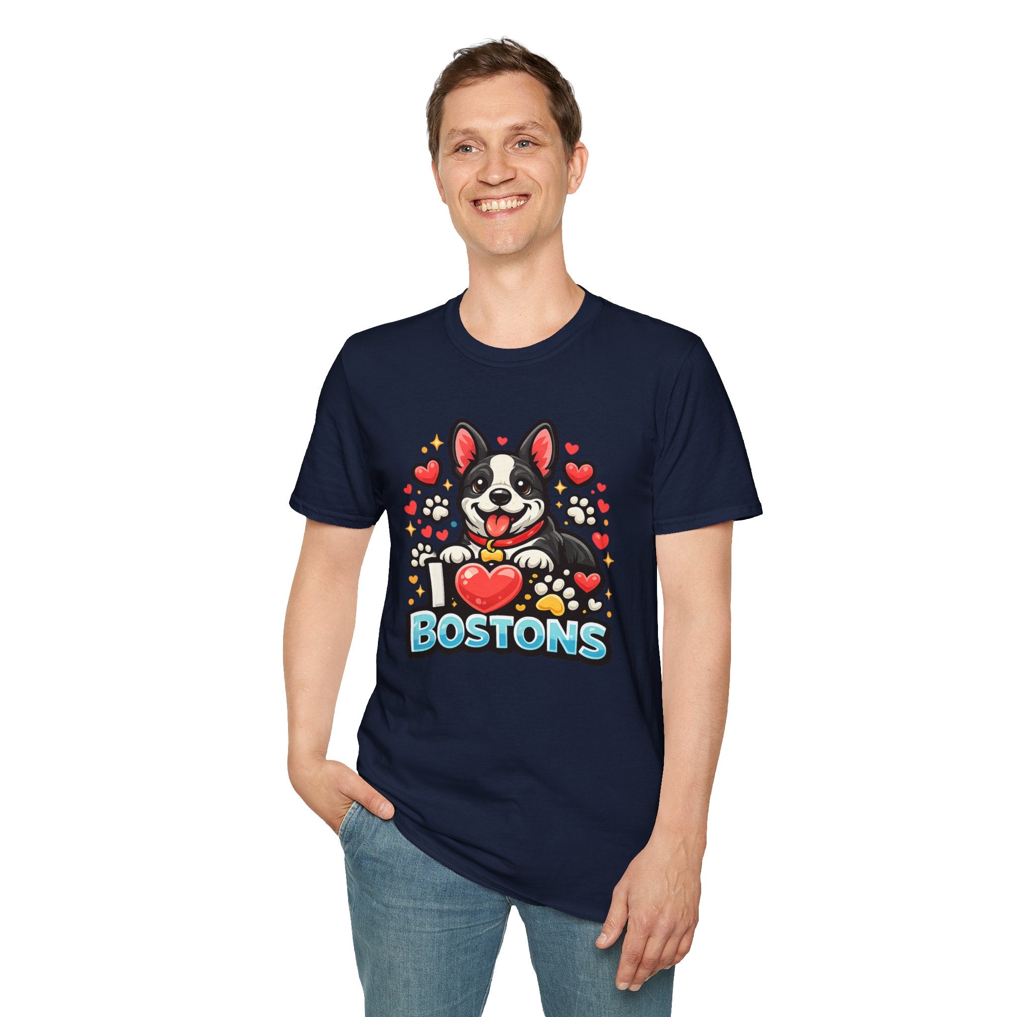 Boston Terrier T-Shirt — Cute "I ♥ Bostons" Dog Lover Tee
