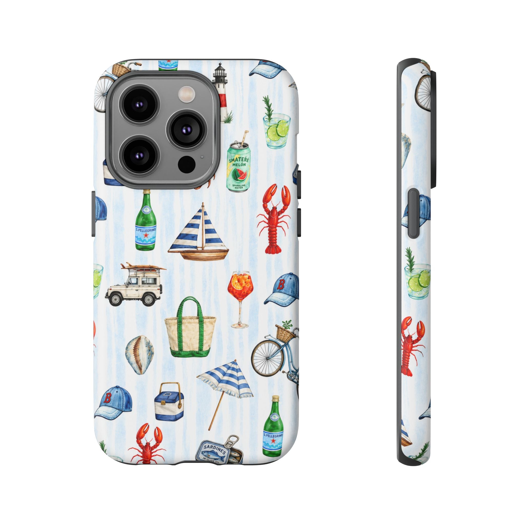 Nautical Summer Phone Case — Coastal Crab & Lobster Pattern