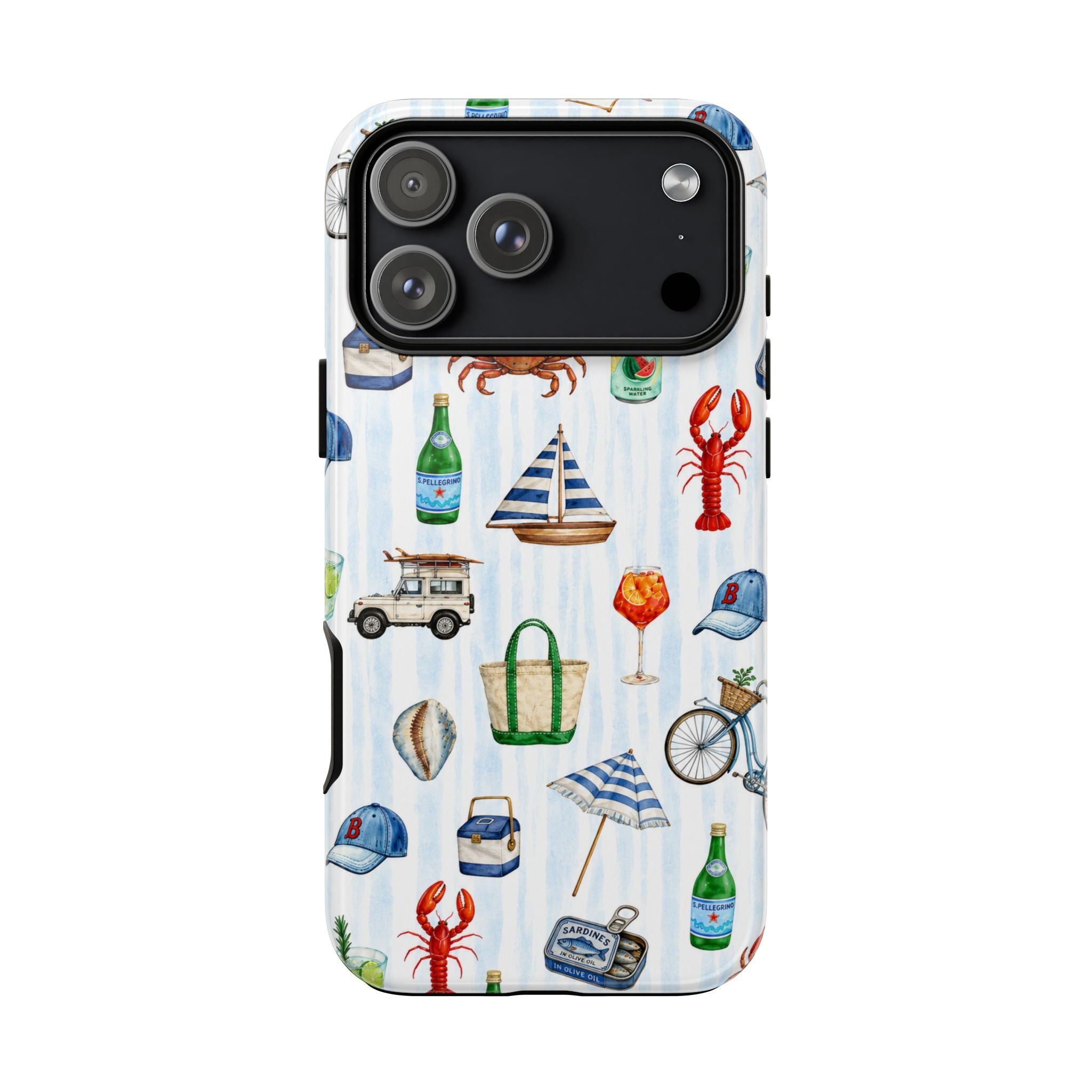 Nautical Summer Phone Case — Coastal Crab & Lobster Pattern