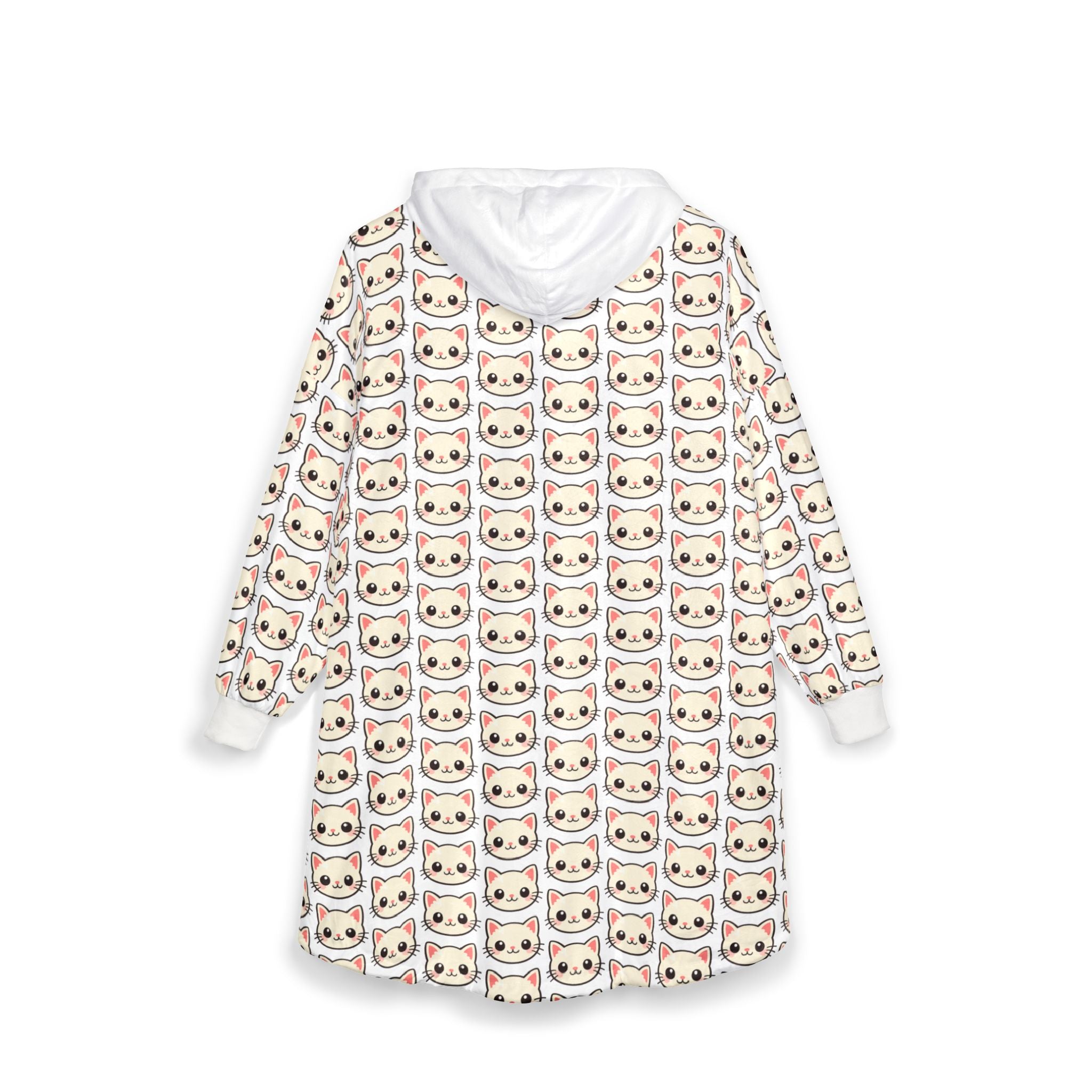 Cat Face Hooded Blanket — Cute Kawaii Kitty Wearable Throw